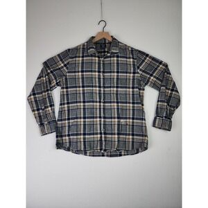 F&F Button Up Long Sleeve Flannel Men's XL Blue/Yellow